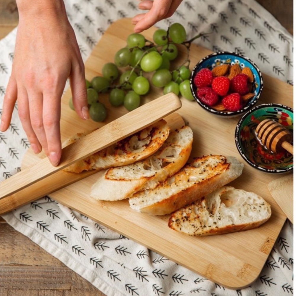 NEW Core Bamboo Serving Board, Spatula, & Tongs